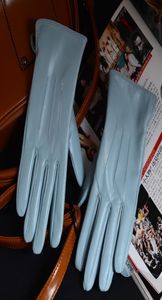 New Women039s Ladies 100 Real Leather Sheepskin Winter Warm Blue Short Gloves Six Colors T2001113184950