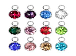 Högkvalitativ ny 120 st 6mm x 9mm Crystal Birthstone Charms Rhinestone rostfritt stål Hang Charms DIY Accessories6511034