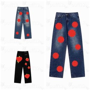 Ch Herren Jeans Modedesigner Jeans Herren Casual Einfache Lose Gerade Bein Jeans High Street Hip Hop Kreuz Stickerei Hohe Taille Jeans