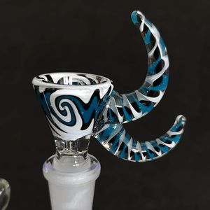 Disponibile Ciotola da 14 mm Ciotole di vetro inebrianti maschili con manico Bong da fumo Unico per pipa ad acqua Dab Rigs Strumenti per tabacco Accessori per fumo all'ingrosso