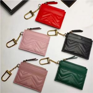 Kluczowy designer unisex moda moda skórzana torebka Mini portfele monety Uchwyt karty kredytowej 5 kolorów breliza z pudełkiem