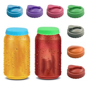 Tampa de lata de refrigerante de silicone reutilizável, rolha para refrigerantes, cerveja, bebidas, suco, coque, serve para protetor de latas padrão df1292