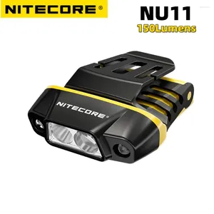 Taschenlampen Taschenlampen NITECORE NU11 Chip-on-Kappenleuchte IR-Sensorlampe 150 Lumen Stirnlampe USB-C wiederaufladbarer Scheinwerfer eingebauter Akku Wandern