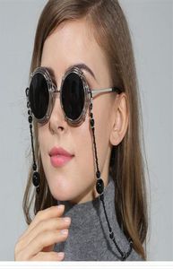 女性レトロヴィンテージパールビーズ眼鏡アイウェアサングラスレディンググラスチェーンコードホルダーネックストラップロープ2427548