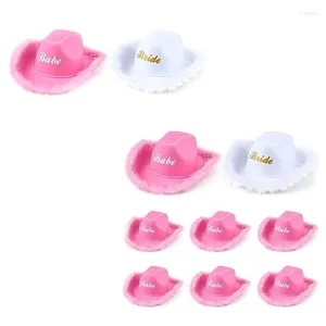 Berets Bachelorette Party Hut Set für Braut Dusche Frauen Cowgirl Hochzeit Dress Up Großhandel