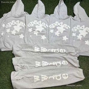 Men's Hoodies Sweatshirts Spder Beluga Hoodie Heather Grey and Women's Set Sweater Pants 6969