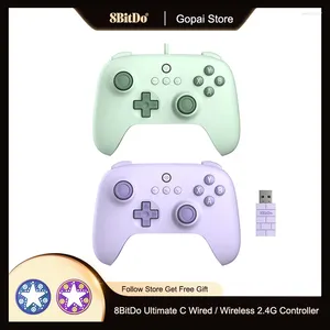 Controladores de jogo 8BitDo Ultimate C Wired / Wireless 2.4G Gaming Controller para PC Windows 10 11 Steam Deck Raspberry Pi Android