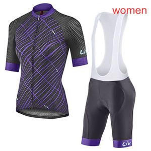 2022 Estate LIV Team donna ciclismo manica corta in jersey pantaloncini con bretelle Set Ropa Ciclismo abbigliamento da corsa uniforme da bicicletta bici da esterno 281D
