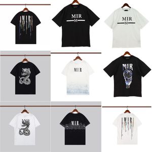 Yaz T-Shirts Tasarımcı Erkek Tişörtler Mürekkep Sıçrama Akışı Boya Tasarımcıları Bir Miri gömlekleri Lüks Kısa Kollu Hip Hop Street Giyim Amirs Tees