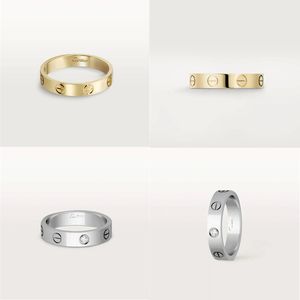 2024 4mm 5mm 6mm liga de aço titânio anel de amor de prata homens e mulheres rosa ouro moda parafuso designer de jóias luxo casal anel de casamento atacado