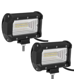 2pcs 5 polegadas 72W Off road LED Barra de luz Lápis de inundação LED Barra de luz de trabalho À prova d'água Luzes de nevoeiro para direção ATV SUV Off Road Jeep Boat Lam2365664