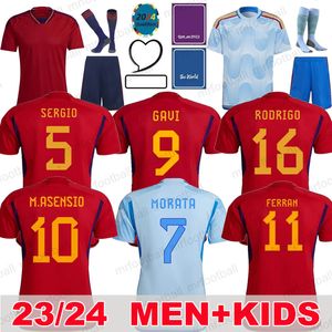 2023 2024 SpainS Soccer Jerseys Gavi PEDRI YAMAL Sergio PINO MERINO KOKE ERIC SERGIO M.ASENSIO FERRAN Men Kids and player HERMOSO REDONDO CALDENTEY Football Shirt