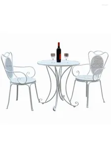 Camp Furniture Outdoor Tables And Chairs Ironwork Courtyard Leisure Cafe Balcony Garden Round Table Set