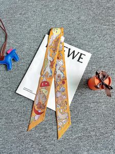 Lenços magros cicatriz de seda moda pequeno cachecol mulheres primavera outono verão estilo coreano gravata saco headband decoração pescoço