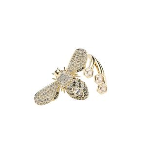 Anelli Swarovski Anelli firmati da donna di qualità originale Anelli a fascia in cristallo vivace e carino con piccola ape con personalità e temperamento pieno di diamanti