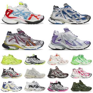 2024 nuove donne mens track runners 7 7.0 balencaigaes designer in pelle gratis bianco nero argento rosa nylon mesh belenciaga belanciaga scarpe da tennis nonno ancien papà