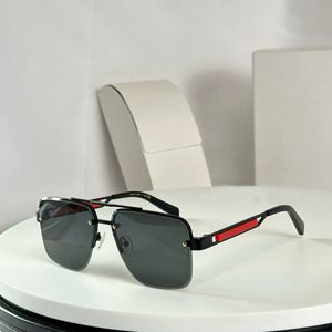 正方形のサングラスブラックダークグレーレンズのメンシェードSonnenbrille Sunnies gafas de sol uv400アイウェア付き箱