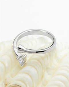 Ustawienia pierścienia puste podstawa cyrkon jeden kamień 925 Srebrna srebrna biżuteria DIY Informacje Pearl do Pearl Party50438252352402