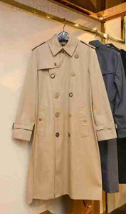 Trench Coats masculinos designer de estilo britânico moderno criou um único clássico masculino longo trench coat europeu e americano xadrez luxo moda versão solta GT3P