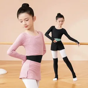 Stage Wear Kids Girls Ballet Three-piece Set Dance Costumes Toddler Outfits Knitted Tops Culottes