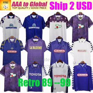 Fiorentinas Retro Soccer Jerseys Edmundo Batistuta Rui 1979 1980 Home Away Football Shirt Camisas de Futebol 89 90 91 92 93 94 95 96 97 98 99 00 shore sleve