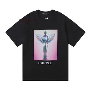 Cotton Letter Purple T-shirt Multi-color Print Designer Loose Casual Men's and Women's Short Sleeve High Street Hip Hop Movement Breathable Shirt S-xl 17 ARNX