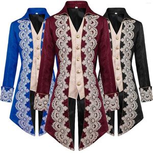 Casacos de Trench dos homens Mulheres Homens Steampunk Victorian Medieval Casaco Smoking Halloween Cosplay Traje Tailcoat Gótico Punk Frock Outfit Overcoat