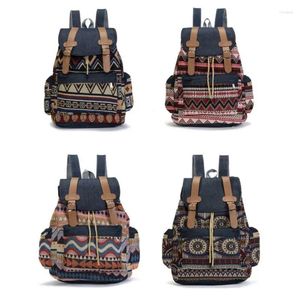 Backpack Retro Bohemian Schoolbag 2024 High Quality Women Canvas Vintage Ethnic Backpacks