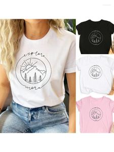 Women's T Shirts Explore More Camping Women T-shirt Vintage Streetwear Aesthetic Clothes Female Nature Lover Graphic Tee Mujer Camisetas