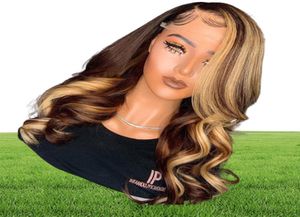 Brown Blonde Highlight Wig 13x6 Lace Front Human Hair Wigs Body Wave Atina Full 360 Lace Frontal Wig Remy Hd Closure9041643