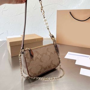 Nolita pérola meia -lua bolsa de flor flor axilar bolsas de embreagem lady bolsas de couro coacn bordado lapro floral hardware de hardware de moda carteira zíper