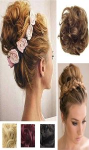 Chignons extensão bun hairpiece scrunchie onda elástica encaracolado sintético hairpieces envoltório para cabelo bun chignon pedazo de cabello haa9624186