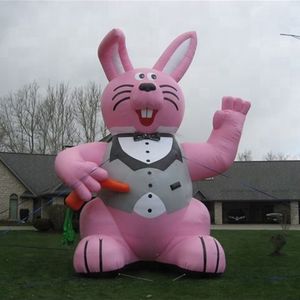 Partihandel påskgiganten 23 fot uppblåsbar rosa kaninballong för reklam/evenemang/påsk/fest