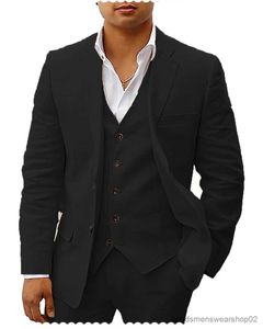 Erkekler Suits Blazers 2023 Homme Erkekler Takım Moda Düğün Partisi Prom Smokin Tuxedo Terno Maskulino İnce Fit Damat Blazer Yelek Pantolon 3 PCS