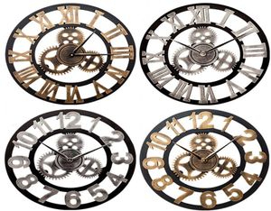 Zegary ścienne zegar w stylu antycznym drewniany sprzęt dekoracyjny horloge osobowość rzymske salon zegarek temte Creative7672976
