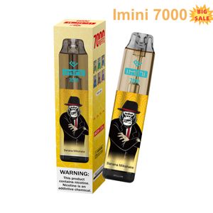 Gorilla Imini 7000 7000 Puff 7K Tornado RM VAPE Disposable 15 ml POD Prefilled Cartridge Stick Bar Bulk Vaper Shisha Pen Mesh Coil E Cig Läcksäker design med låda