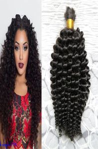 Doğal Renk Moğol Gevşek Kıvırcık Saç 100g İnsan Örgü Saç Toplu 1 PCS Afro Kinky Bool2756233