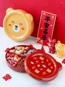 Plates Candy Box Dried Fruit Creative Modern Living Room Nut Plate Divided Snack Storage