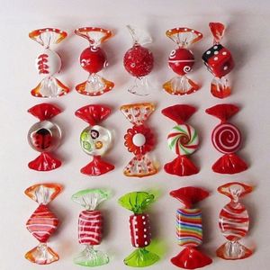 15 peças murano artesanal de vidro vermelho doces pop art enfeite de natal pingente decoração de mesa decoração de casa lembrancinhas de festa 201203180v