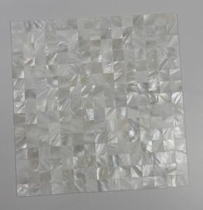 20x20 mm biały kolor Mother of Pearl Shell mozaiki płytki bezszwowe z backer łazienka Płytka MS12340151122613449