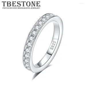 Cluster Rings Tone 2.0mm D Vvs1 Moissanite Wedding Band Ring 925 Sterling Silver Eternity Engagement For Women 2024 Jewelry