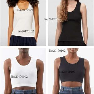 Kvinnors tankar Camis anagram-utbredda bomullsblandning tank topp shorts designer t skjortor yogasträkt stickad fiess sport bh mini femme beskurna; damer tees toppar