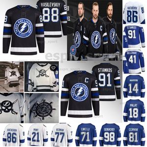 Tampa Bay 86 Nikita Kucherov Lightning Third Black Jersey Anthony Cirelli Steven Stamkos Michael Eyssimont Jeannot Haydn Fleury Andrei Vasilevskiy Victor Hedman