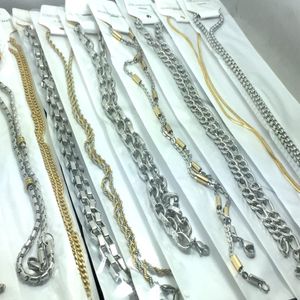 Whole 10pcs Stainless steel Necklace man women Fashion Jewelry Lots silver gold chains high quality2711