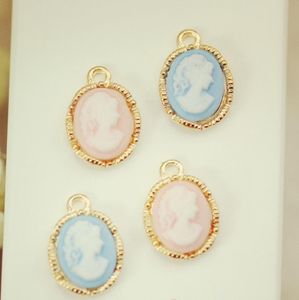 Fashion Jewelry 10pcs 15 10mm Oval Gold Color Beauty Head Lady Cameo Charms For DIY Bracelet Jewelry Finding hand made3814179