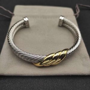 Modedesigner smycken armband högkvalitativ mensarmbandkabel klassisk bucklebracelet med 14 k guld 925 sterling silver gratis frakt