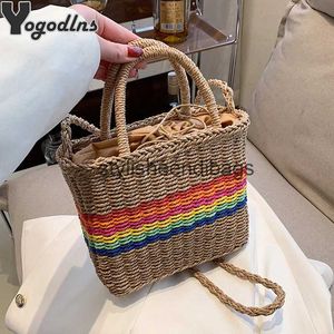 Totes Borsa intrecciata in paglia per le donne Borsa estiva a tracolla in rattan Borsa da spiaggia fatta a mano Borsa da viaggio Boemia Borsa da donna Borsa a tracolla moda H24219