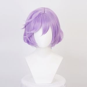 TwistedWonderland Epel Felmier Purple Ombre Blue Short Cosplay s Heat Resistant Synthetic Hair Carnival Party Cap 240123