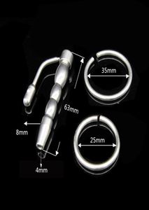 Male Stainless Steel Urethra Catheter with 2 size Cock ring Penis Sex ToyAdult GameUrethra Stimulate Dilator2033027