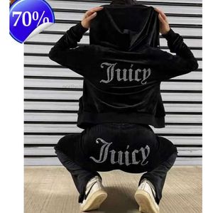 Juicy Apple Kadınların Takipleri Veet Dikiş Takım Kıyafet İki Parçalı Jogging Set Venor Sweatshirt Hoodie Pantolon Takım Kadın Klasik 2024